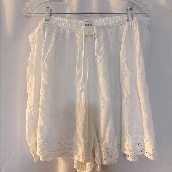Aerie High Waist White Lace Trim Shorts - Picture 1 of 4